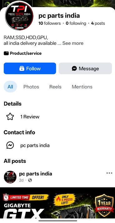 Tech Parts India on Facebook